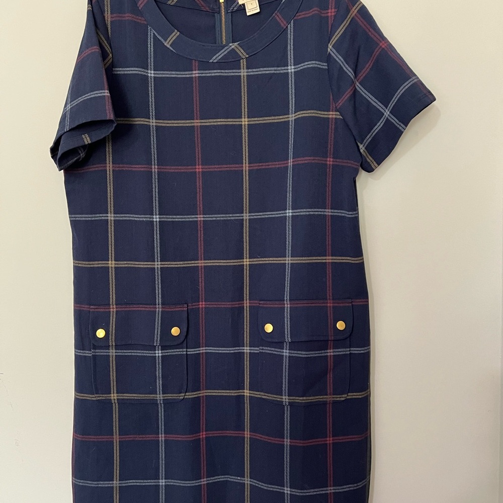 J. Crew Womens Dress - Navy and Red Plaid